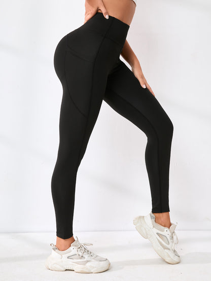 High-waisted slim-leg yoga pants