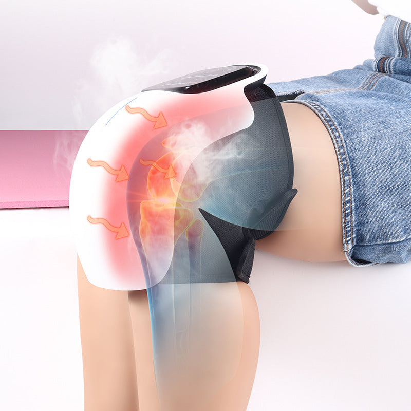 Heating knee support with intelligent massager