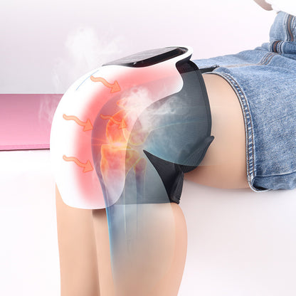 Heating knee support with intelligent massager
