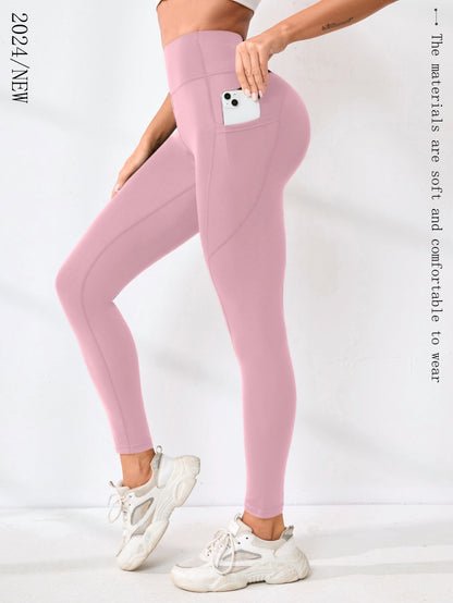 High-waisted slim-leg yoga pants