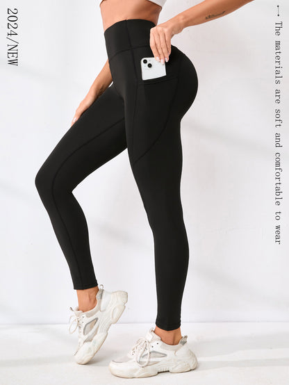 High-waisted slim-leg yoga pants
