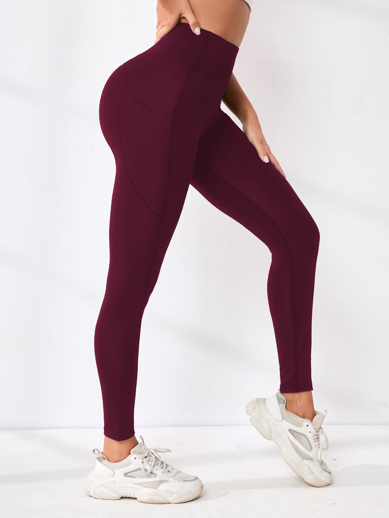 High-waisted slim-leg yoga pants