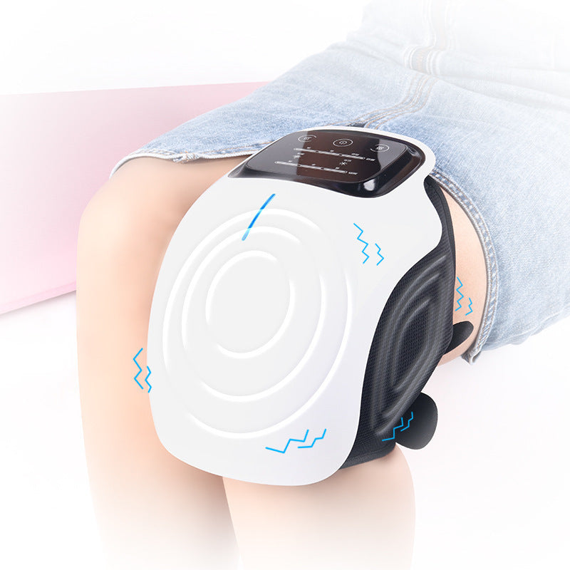 Heating knee support with intelligent massager