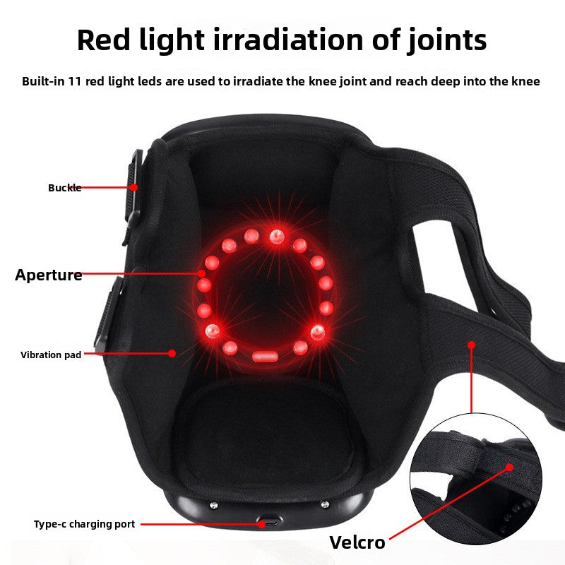 Heating knee support with intelligent massager