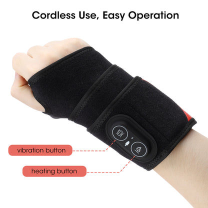 Red Light Therapy Wrist Wrap with Heat and Vibration