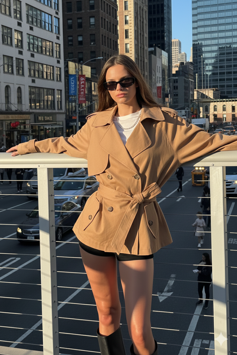 Lily Cropped Trench Coat