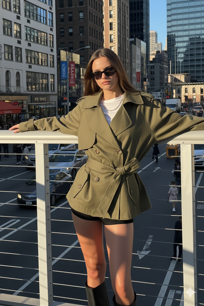 Lily Cropped Trench Coat