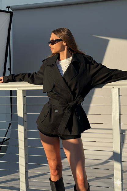 Lily Cropped Trench Coat