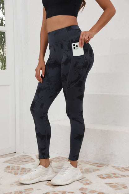 High-waisted slim-leg yoga pants