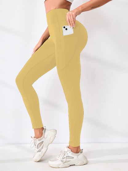 High-waisted slim-leg yoga pants