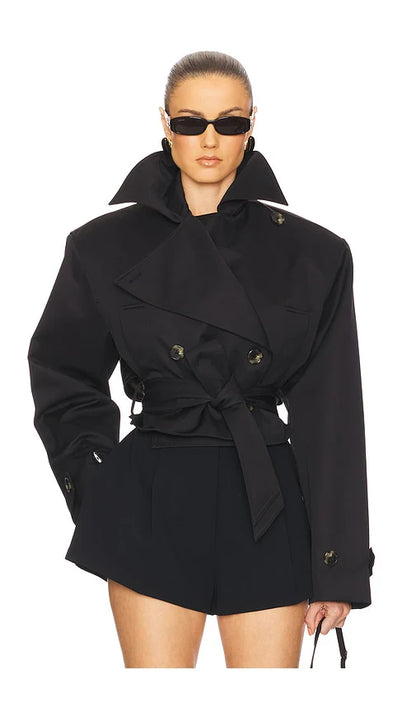 Flambeaux Oversized Cropped Trench