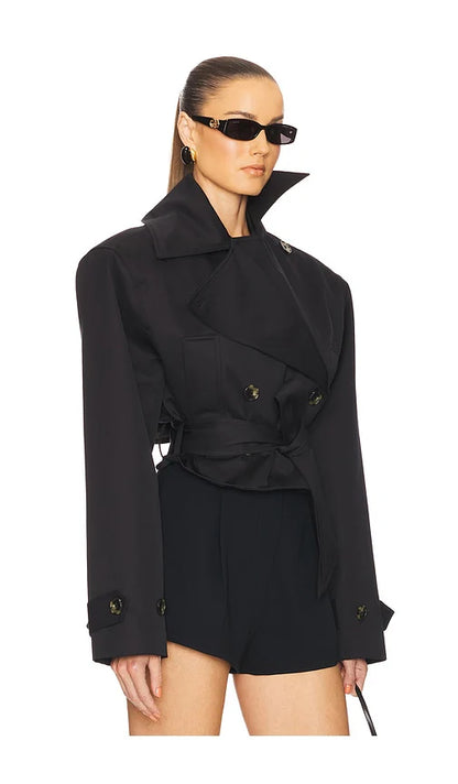 Flambeaux Oversized Cropped Trench